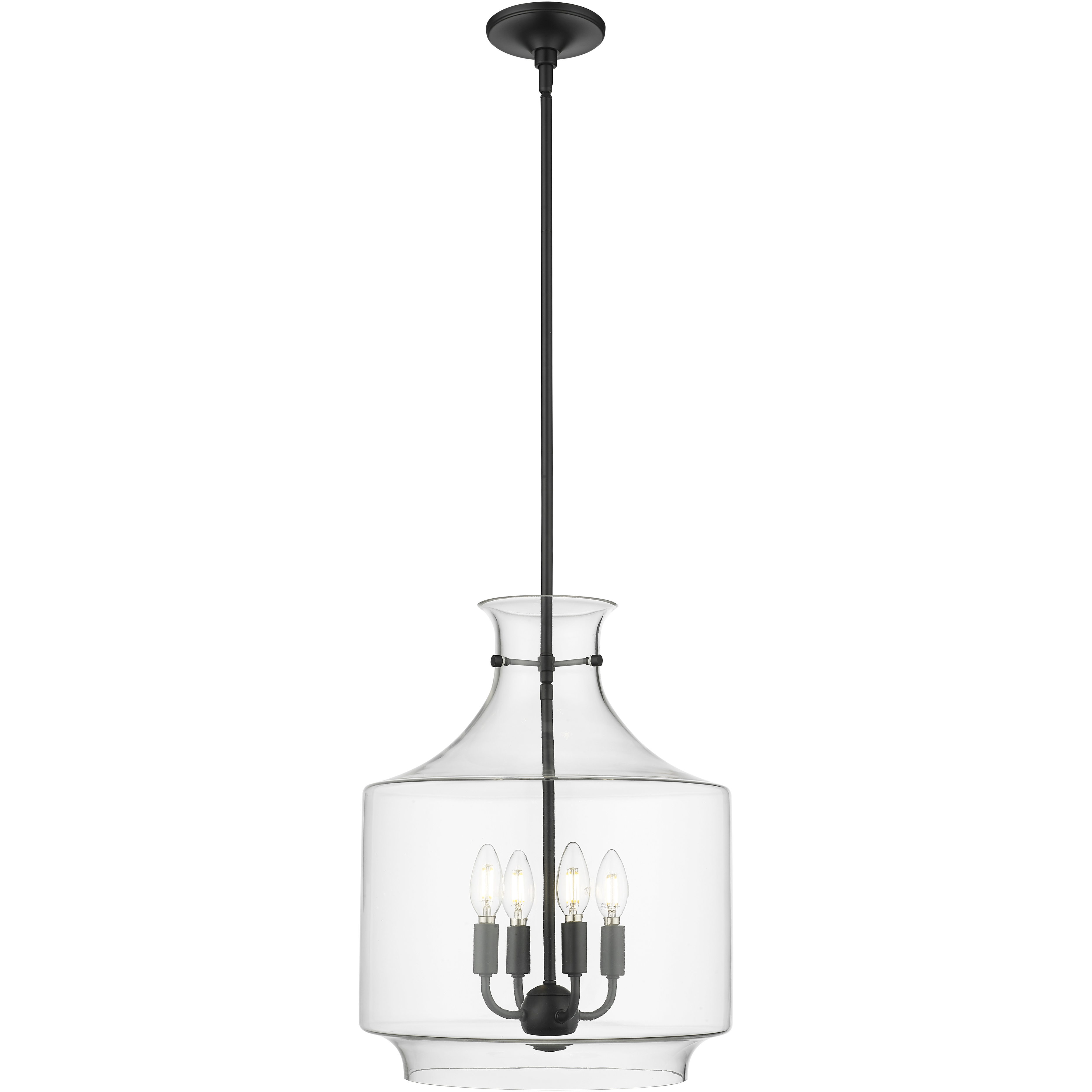 Mahannah 4 Light 15 inch Matte Black Pendant Ceiling Light